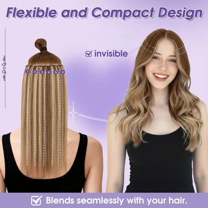 Echthaar Haarverlängerung Balayage Schokoladenbraun 25cm