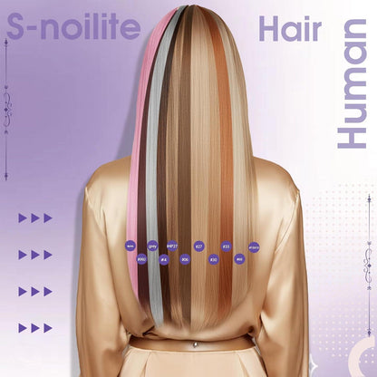 Echthaar Haarverlängerung Balayage Dunkelbraun 45cm