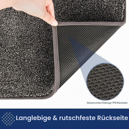 Läufer Teppich 60x210 cm – Schmutzfangmatte Grau-Schwarz