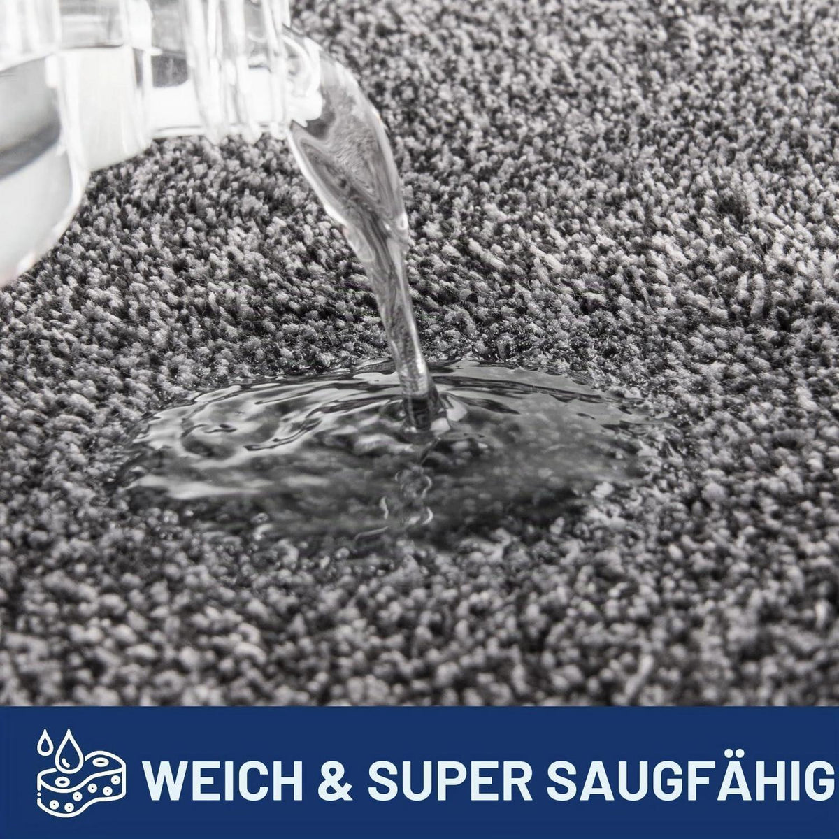Läufer Teppich 60x210 cm – Schmutzfangmatte Grau-Schwarz