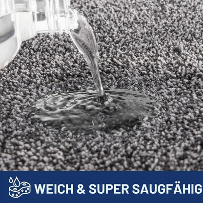 Läufer Teppich 60x210 cm – Schmutzfangmatte Grau-Schwarz