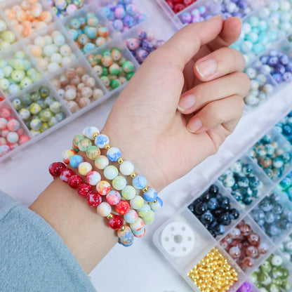 1560 Glasperlen Set 8mm – Buntes DIY Schmuck Zubehör