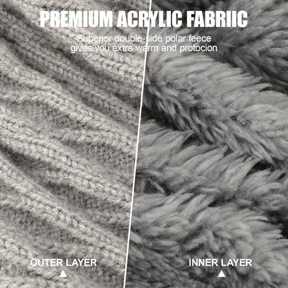 Thermo Strickmütze Damen 3in1 mit Schal & Fleece-Futter