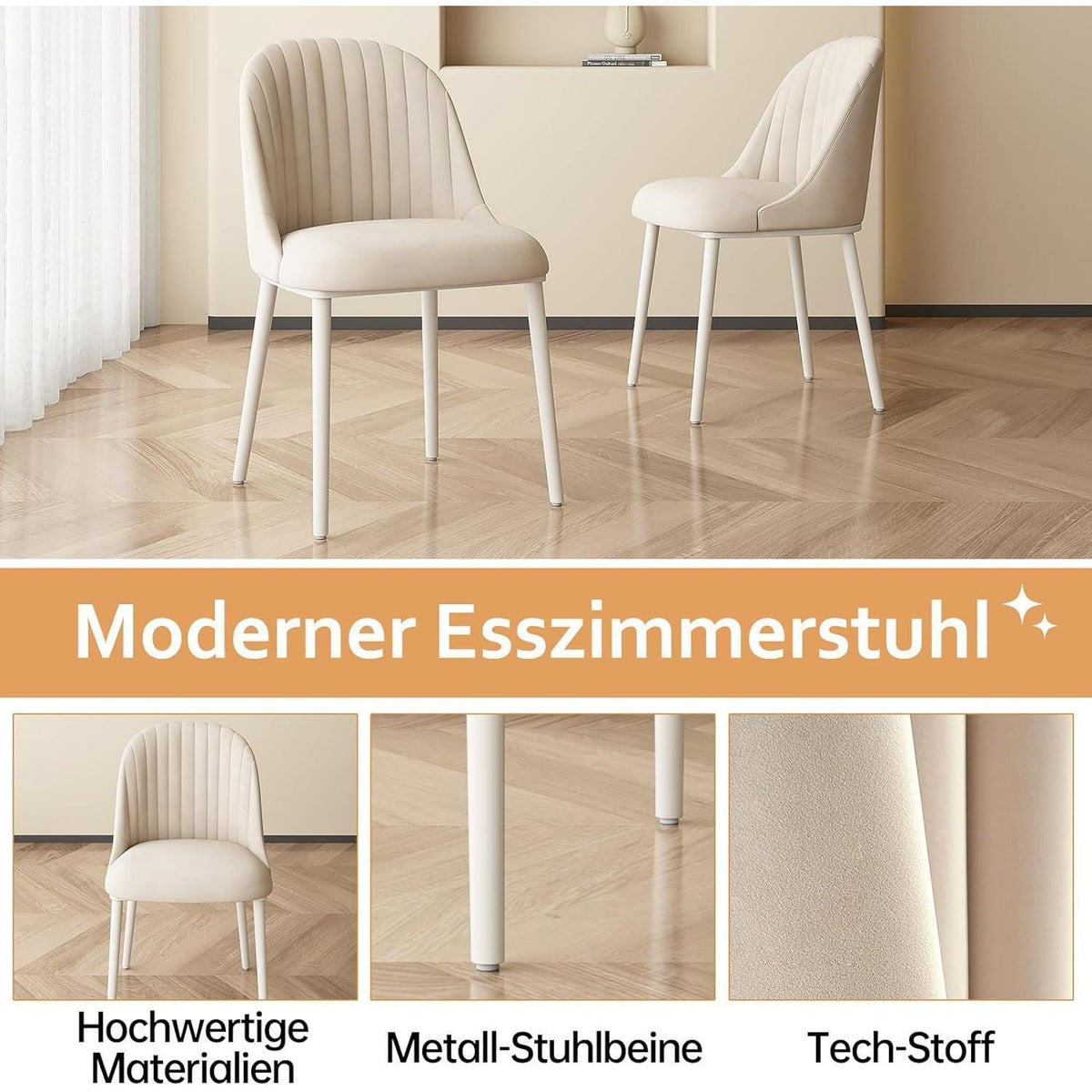 Samt Esszimmerstühle Set (4) – Modern & Komfortabel