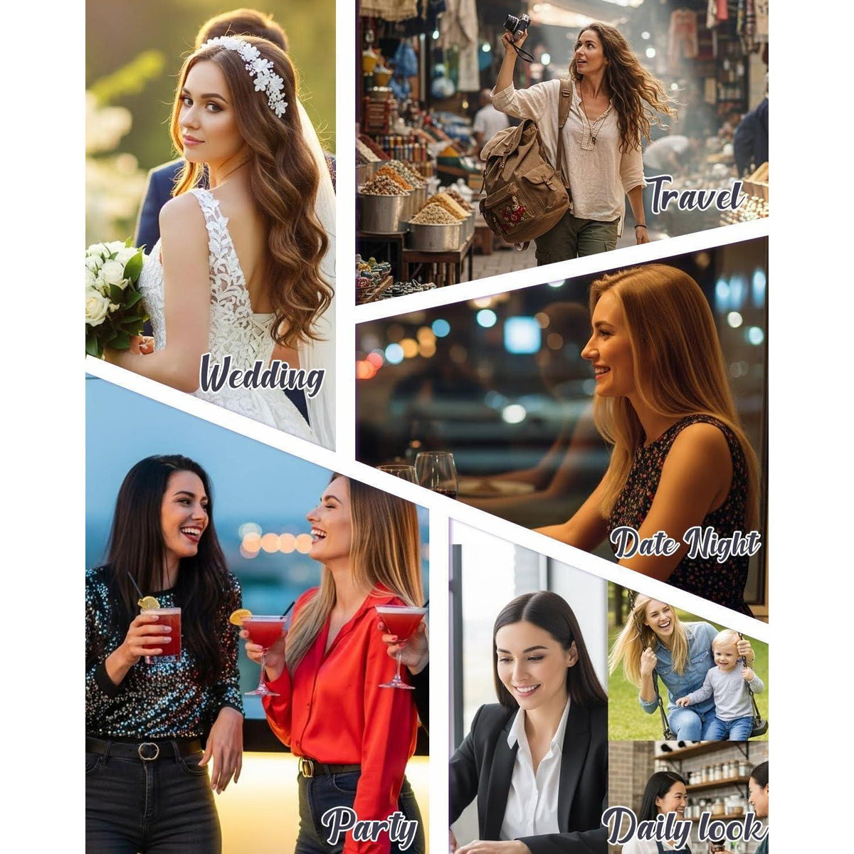 Echthaar Tressen Platinblond, 40cm, 50g, Butterfly Weft