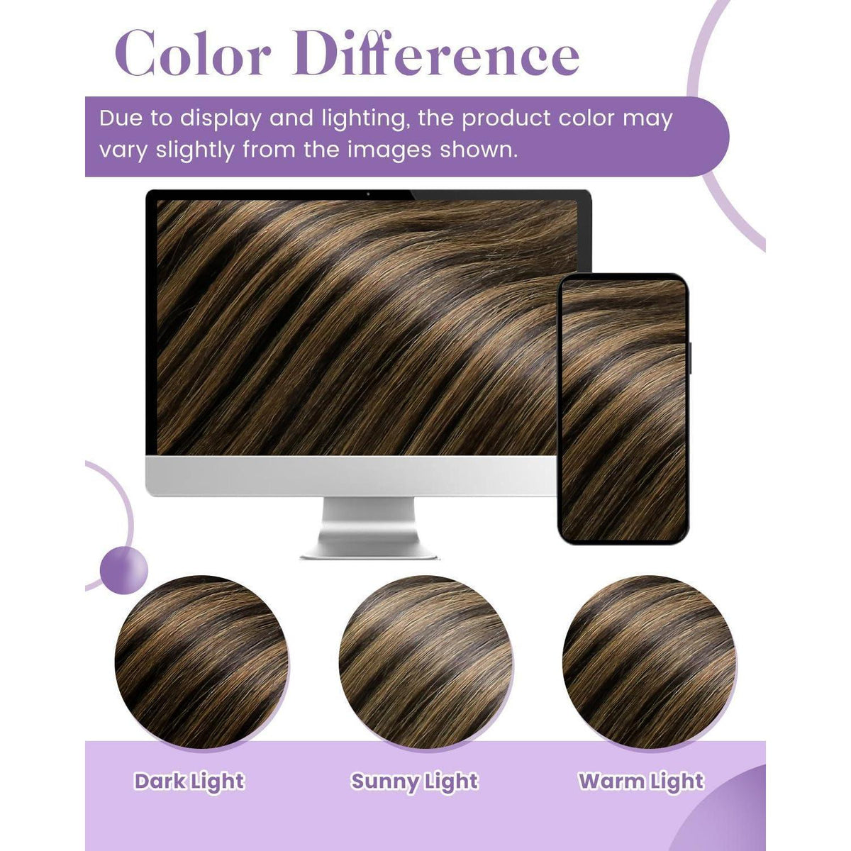 Echthaar Tressen Braun Balayage 55cm - 100g Weft