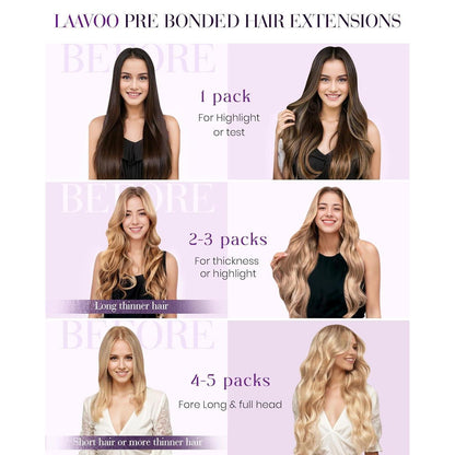 Echthaar Tressen Braun Balayage 50cm zum Einnähen