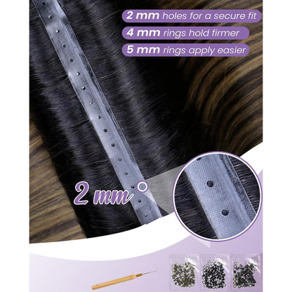 Echthaar Tressen Braun Balayage 55cm – Doppelt Tressen 80g