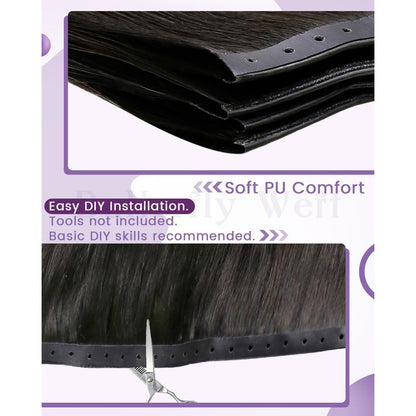Echthaar Tressen Braun Balayage 55cm – Doppelt Tressen 80g