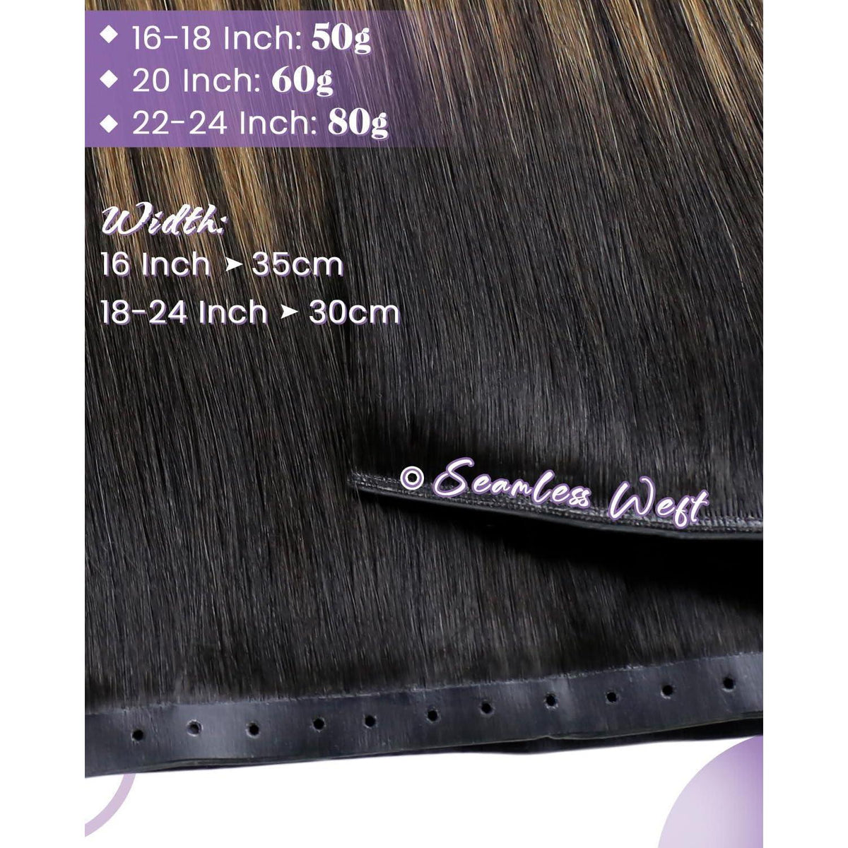 Echthaar Tressen Braun Balayage 55cm – Doppelt Tressen 80g