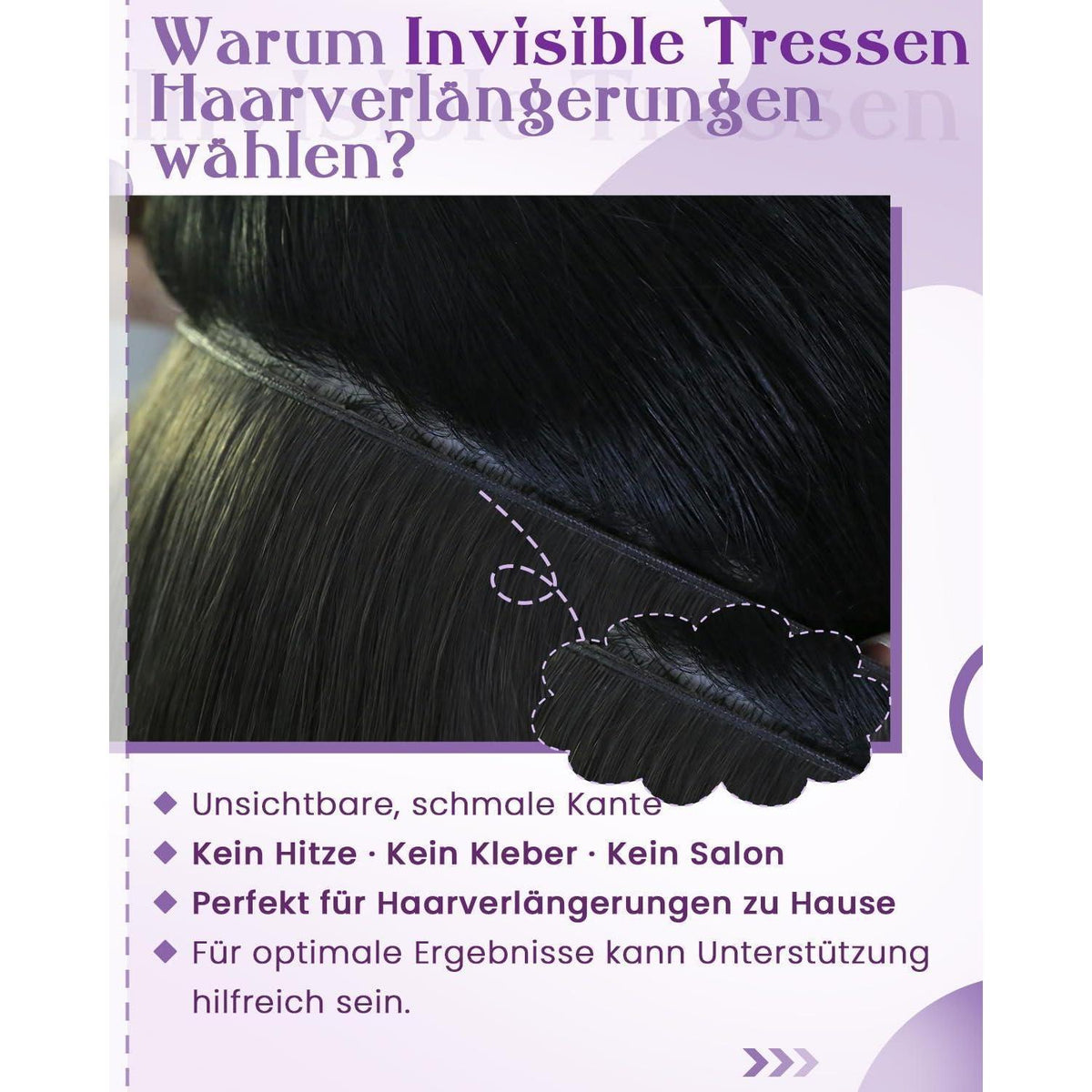 Echthaar Tressen Braun 60cm – Salonqualität & Volumen