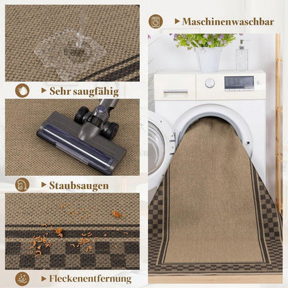 Jute Optik Läufer 80x200 cm – Rutschfest & Pflegeleicht