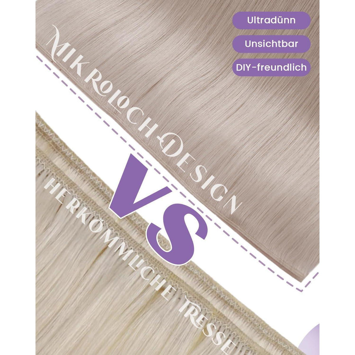 Echthaar Tressen Extensions Blond #60 – 45cm, 100g