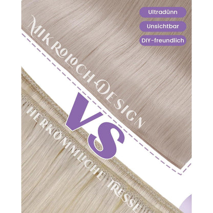 Echthaar Tressen Platinblond 50cm – Remy Weft Extensions