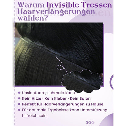 Echthaar Tressen Braun – Butterfly Weft, 45cm, 50g #2