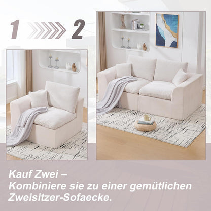 Compressed Cordstoff Sofa – Einzelsitzer & Zweisitzer für kleine Räume