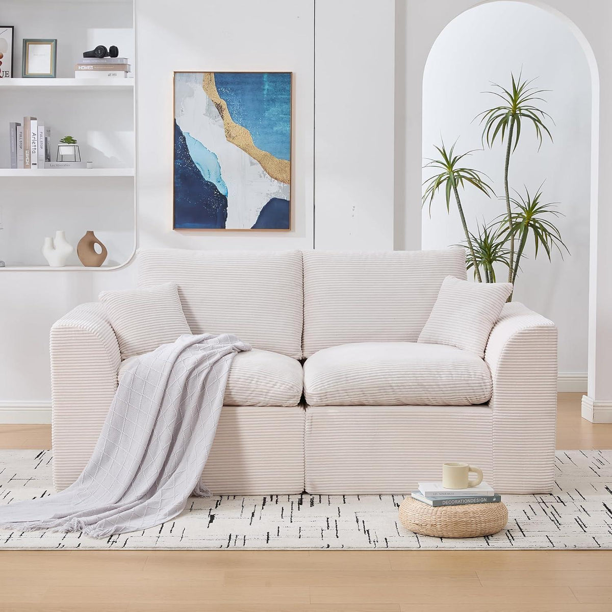 Compressed Cordstoff Sofa – Einzelsitzer & Zweisitzer für kleine Räume