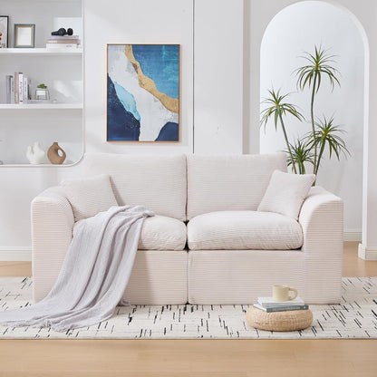 Compressed Cordstoff Sofa – Einzelsitzer & Zweisitzer für kleine Räume