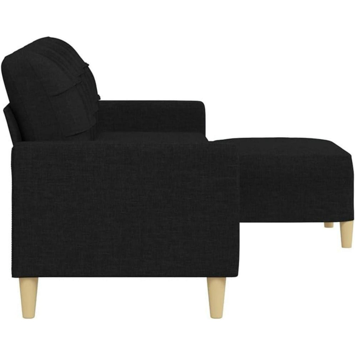 3-Sitzer Schlafsofa mit Hocker Schwarz