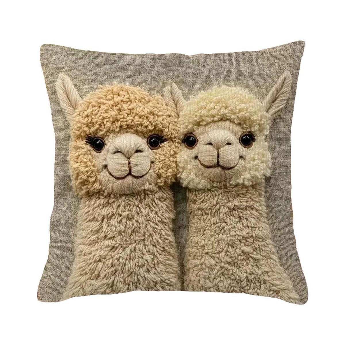 2er Set Kissenbezüge Niedliche Tiere 45x45cm Alpaka
