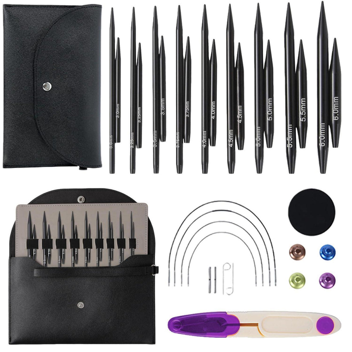 Austauschbares Rundstricknadel Set mit Zubehör – Perfekt zum Stricken
