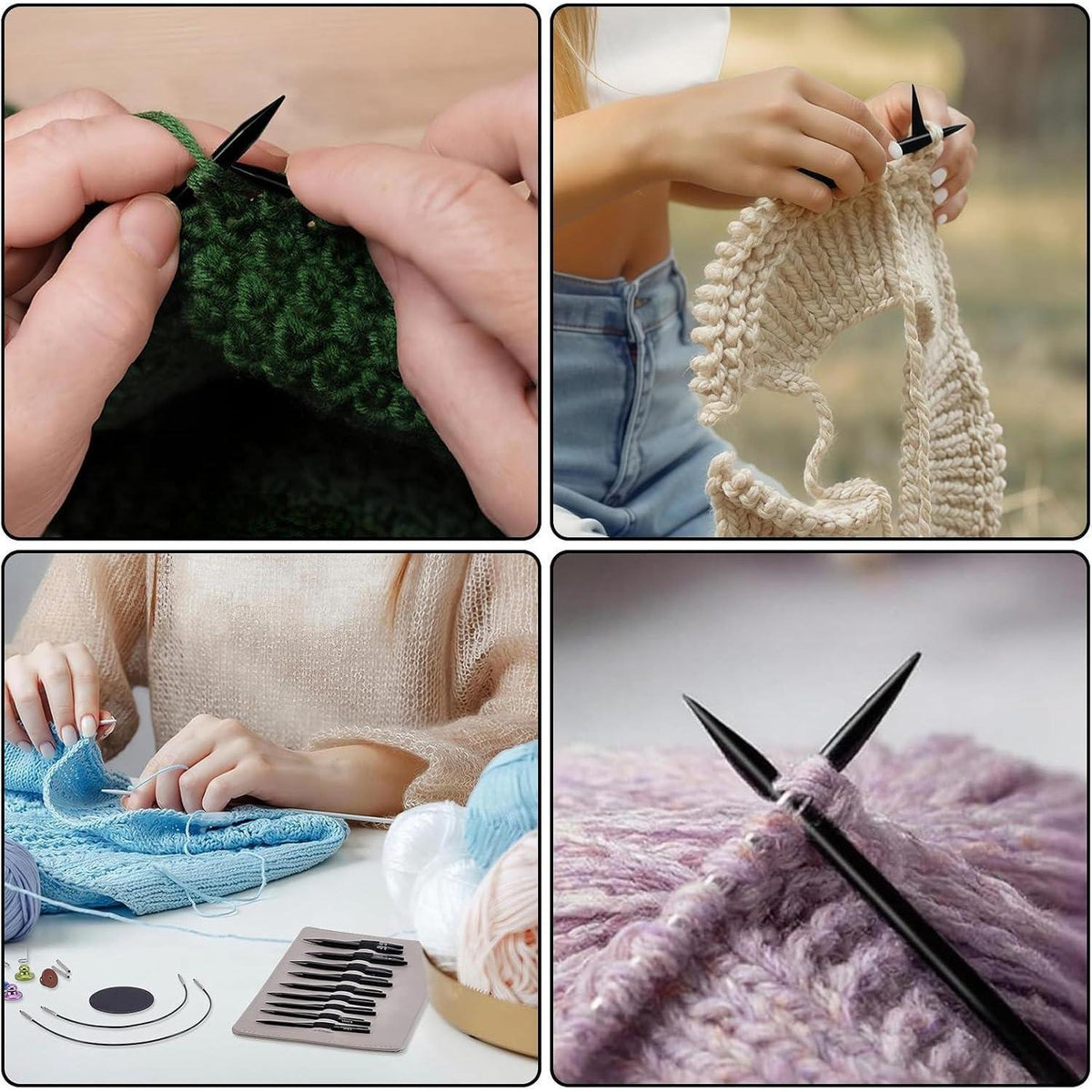 Austauschbares Rundstricknadel Set mit Zubehör – Perfekt zum Stricken