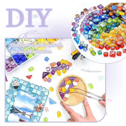 900g Mosaiksteine bunt – Glasfliesen für DIY Kunst & Deko