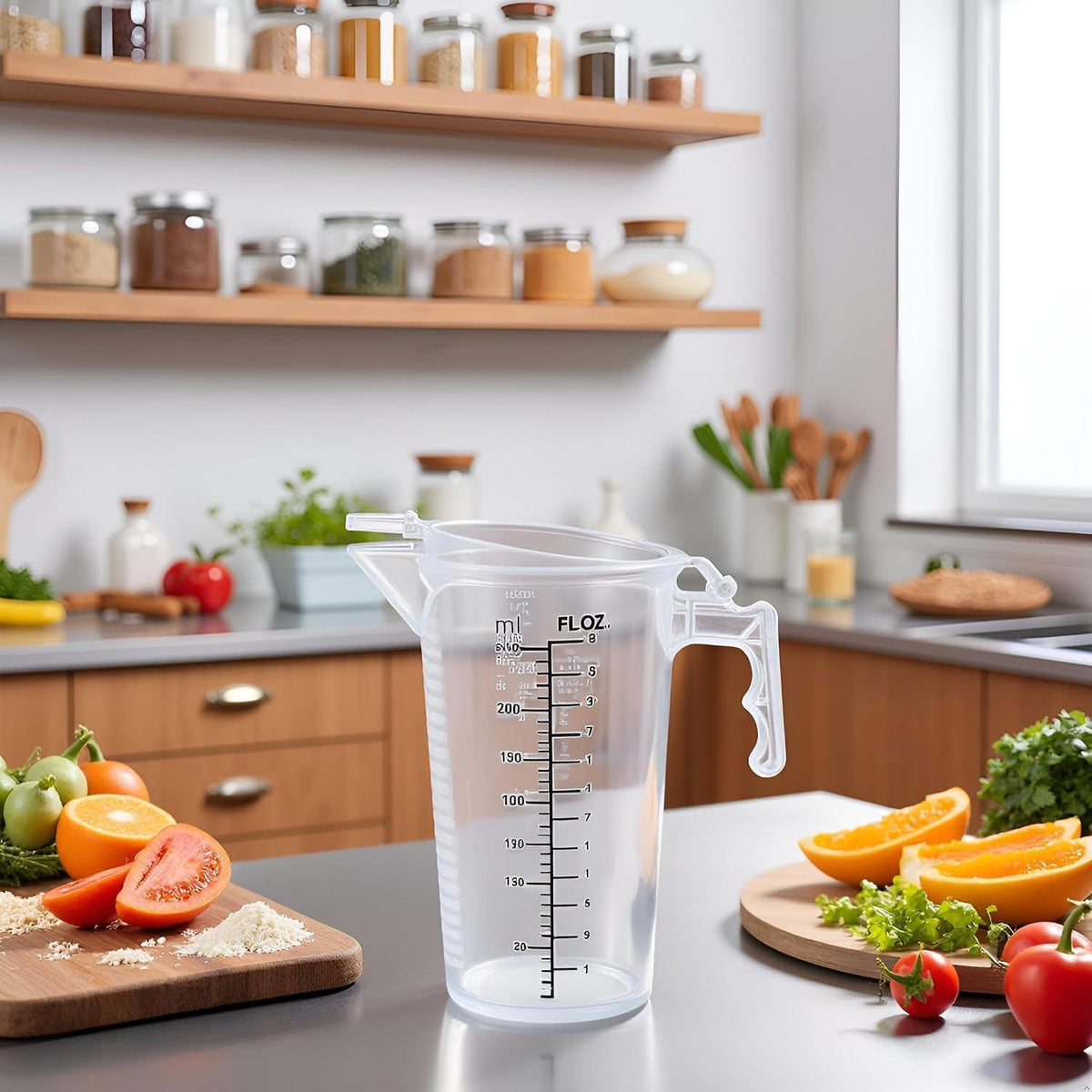 Transparenter Messbecher 250ml mit Deckel – Küchenhelfer zum Backen