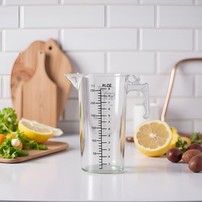 Transparenter Messbecher 250ml mit Deckel – Küchenhelfer zum Backen