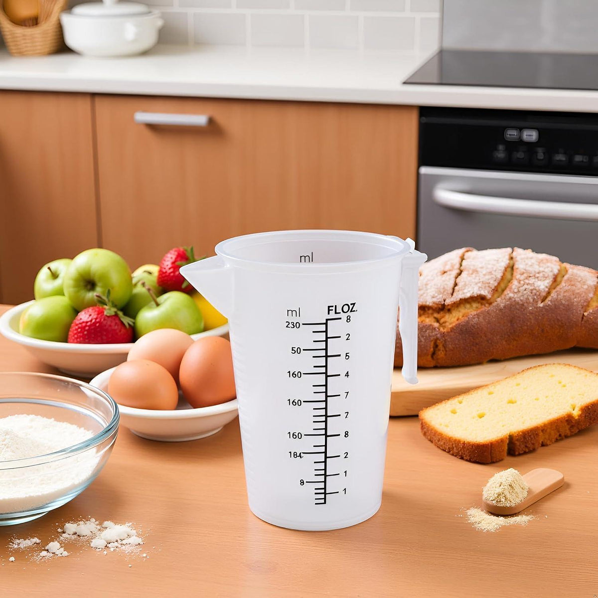 Transparenter Messbecher 250ml mit Deckel – Küchenhelfer zum Backen