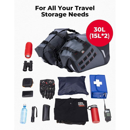Wasserdichte Motorrad Satteltaschen 30L – IPX6 & MOLLE System