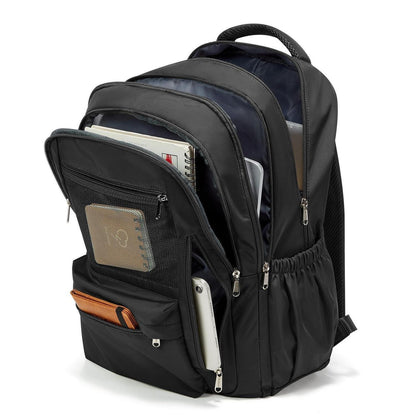 Schulrucksack Herren Damen – Leichter Rucksack mit vielen Fächern Schwarz