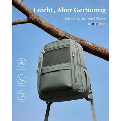 Grün A2-Grün Rucksack Schule Herren Damen – Leichter Schulrucksack 30L