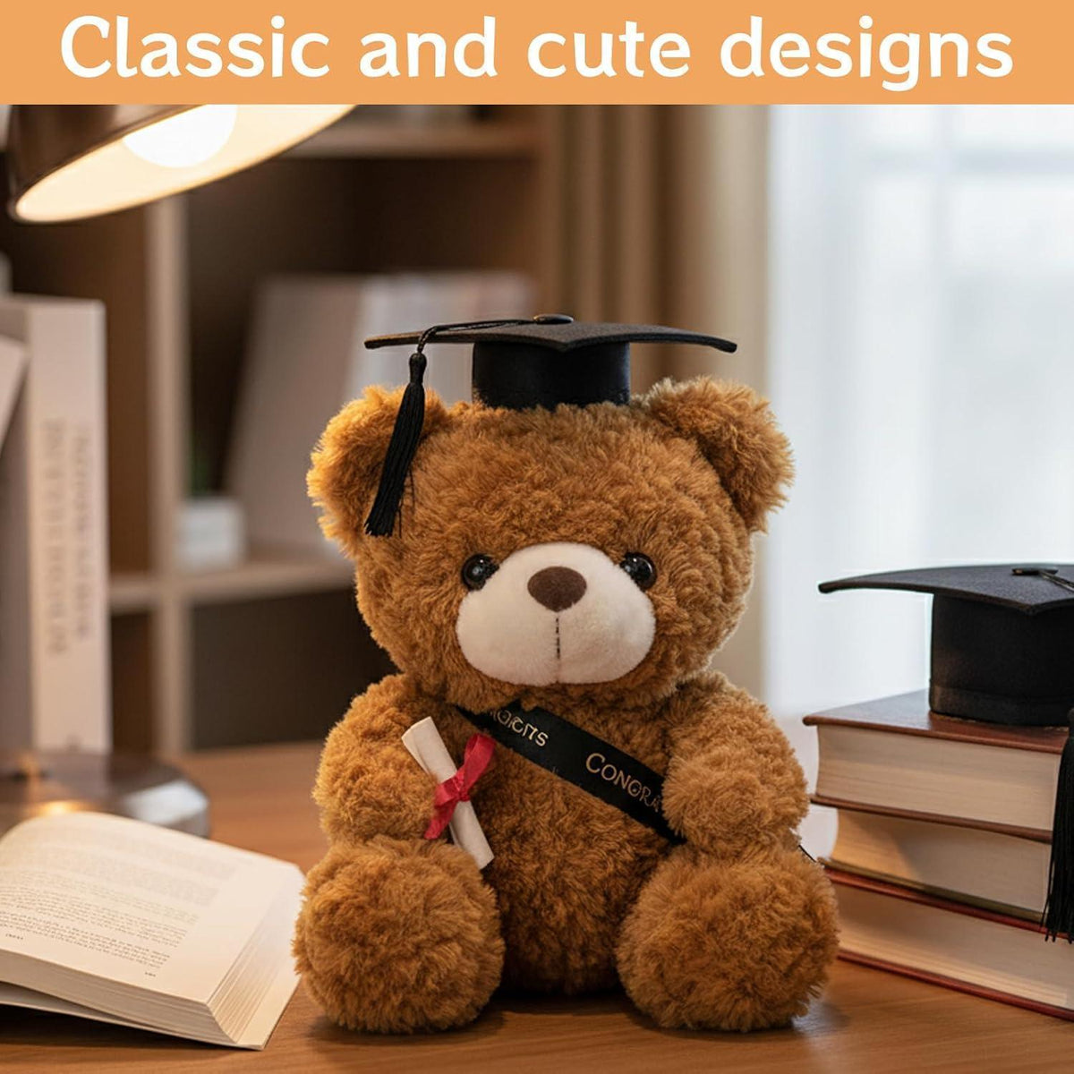 Abschlussgeschenk Teddybär mit Doktorhut – Brauner Kuscheltier Bär
