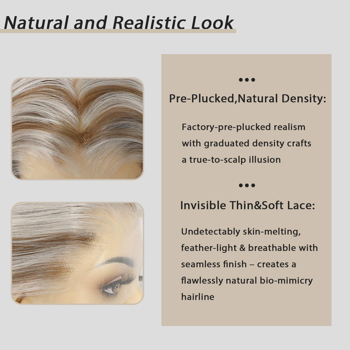 Braune Wellenperücke mit Highlights – Lace Front Perücke 24 Zoll