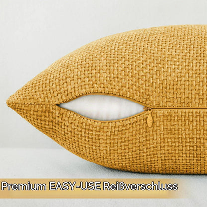 Gelber Chenille Kissenbezug 2er Set 30x50 cm