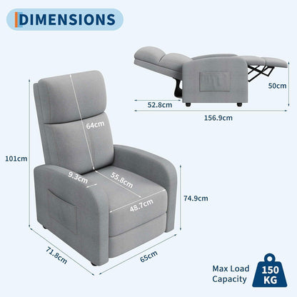 Relaxsessel mit Liegefunktion – Grau