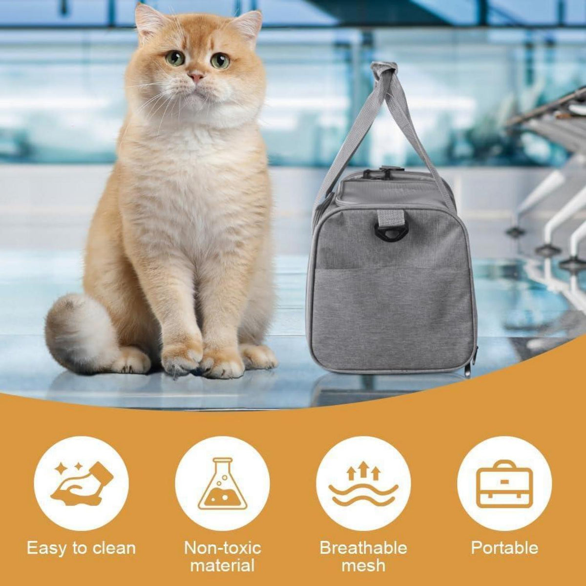 Faltbare Hundebox Transporttasche für Reise Auto Flugzeug