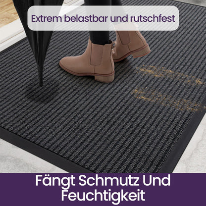 Fußmatte Outdoor rutschfest, Grau gestreift 60x90 cm