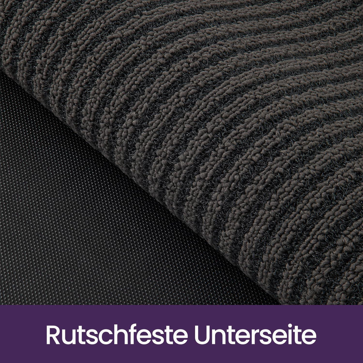 Fußmatte Outdoor rutschfest, Grau gestreift 60x90 cm