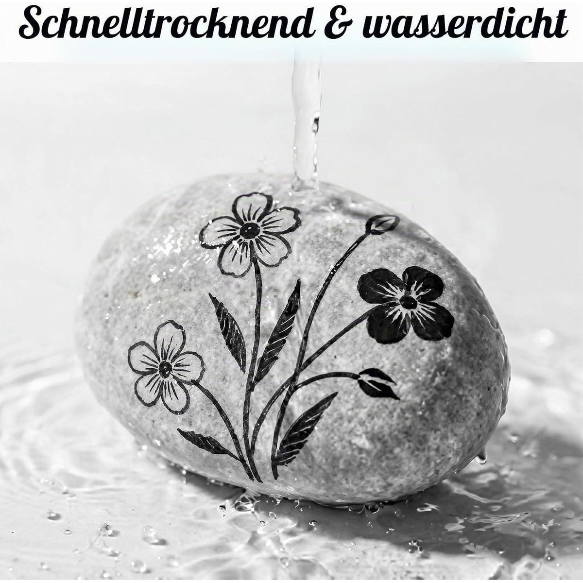 Acrylmarker Set Schwarz – 6 Stifte, Vielseitig & Schnelltrocknend