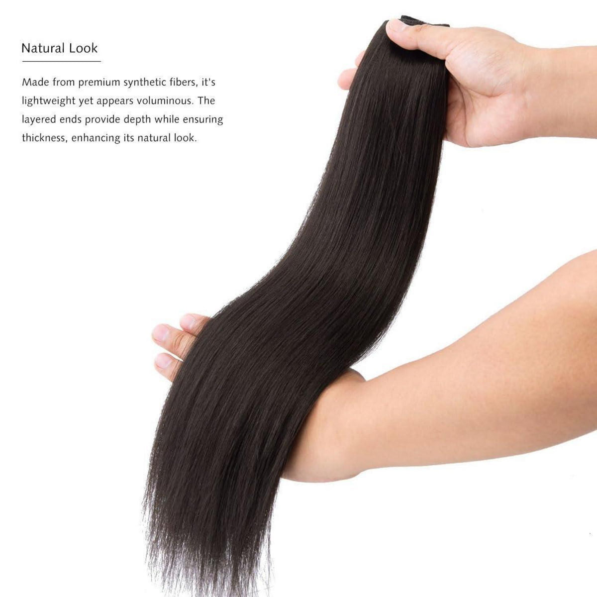 Synthetische Haarverlängerung gerade, 30cm, Naturbraun