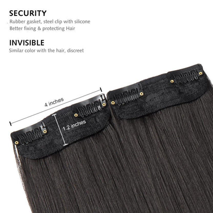 2 teiliges Clip-in Haarverlängerung Set, Naturbraun 20cm