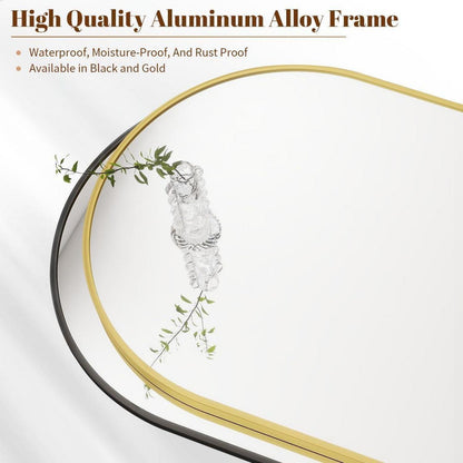 Bogen Wandspiegel Gold 60x90 cm – Moderner Aluminiumrahmen