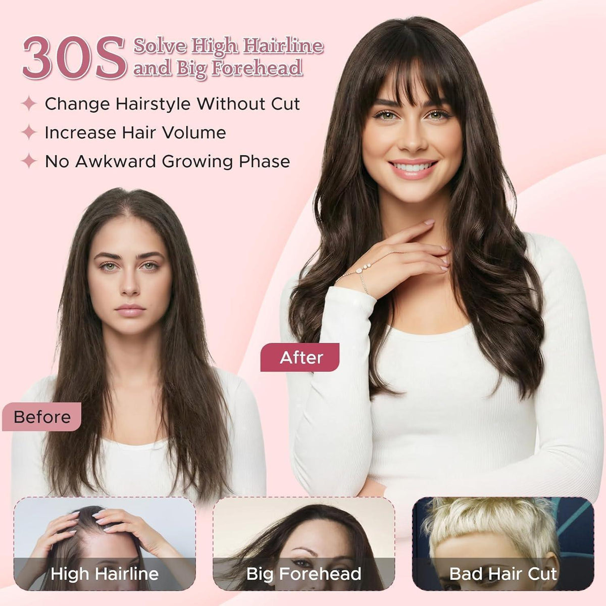 Echthaar Pony Clip-In, Mittelbraun/Honigblond #4p27