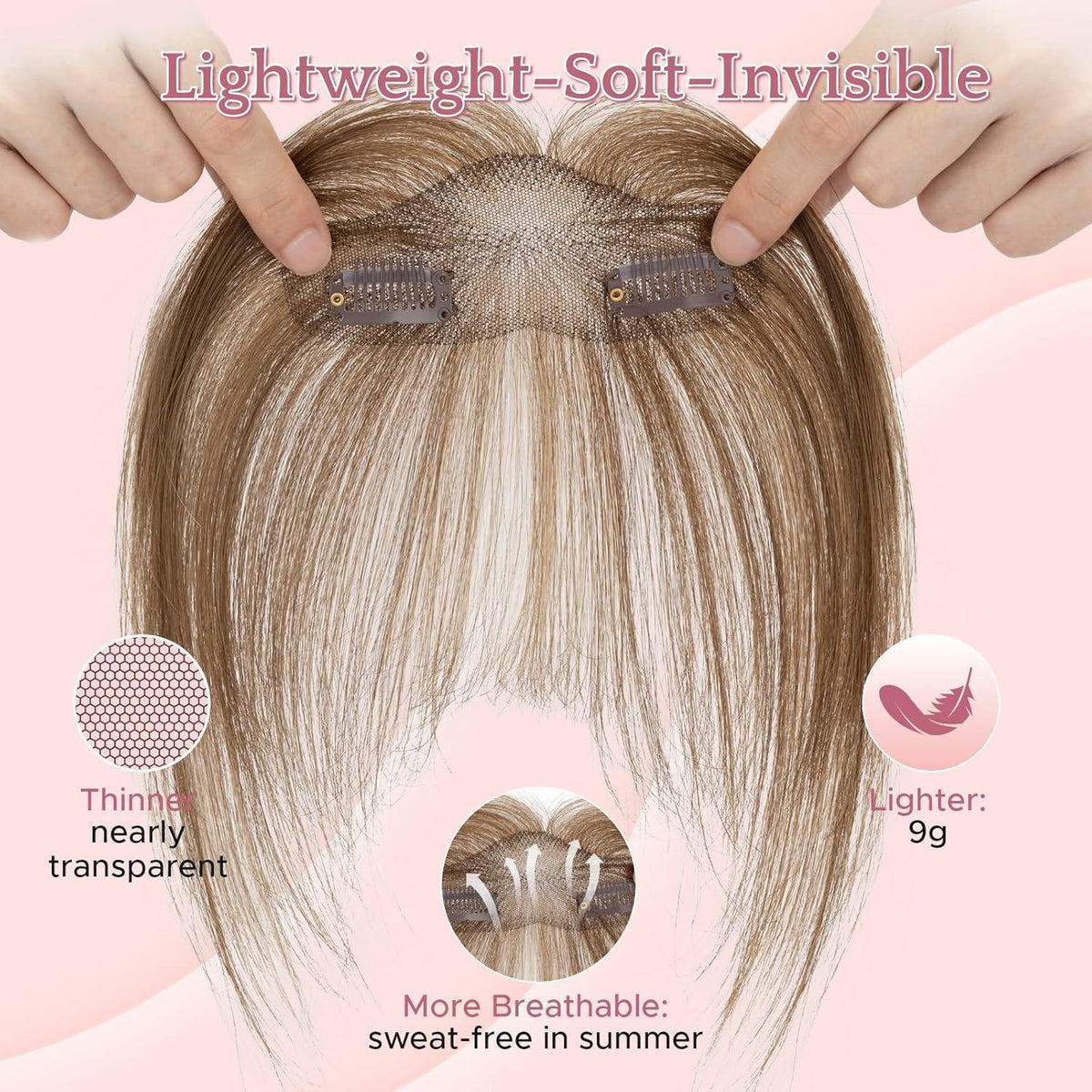 Echthaar Pony Clip-In, Mittelbraun/Honigblond #4p27