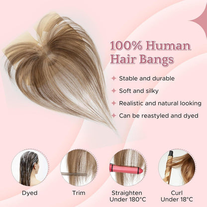 Echthaar Pony Clip-In, Mittelbraun/Honigblond #4p27