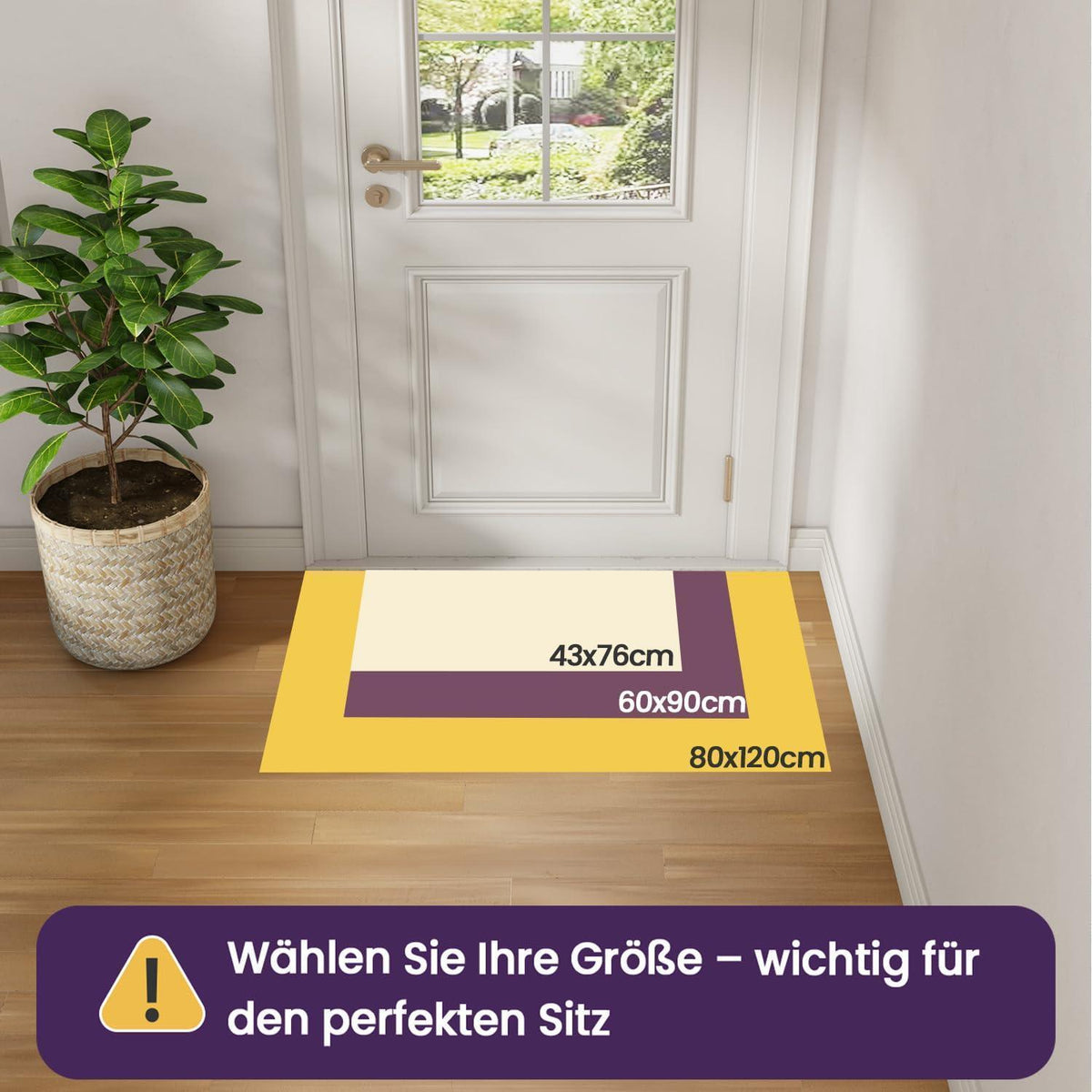 Fußmatte Grün 80x120 cm - Rutschfest & Saugstark