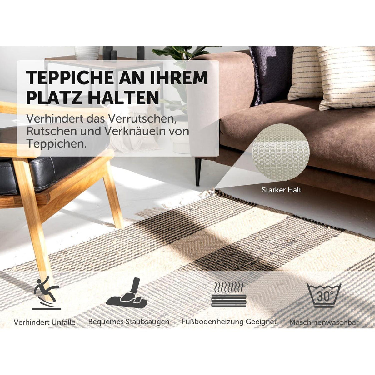 Antirutschmatte Teppich 220x320cm – Rutschfest & Vielseitig