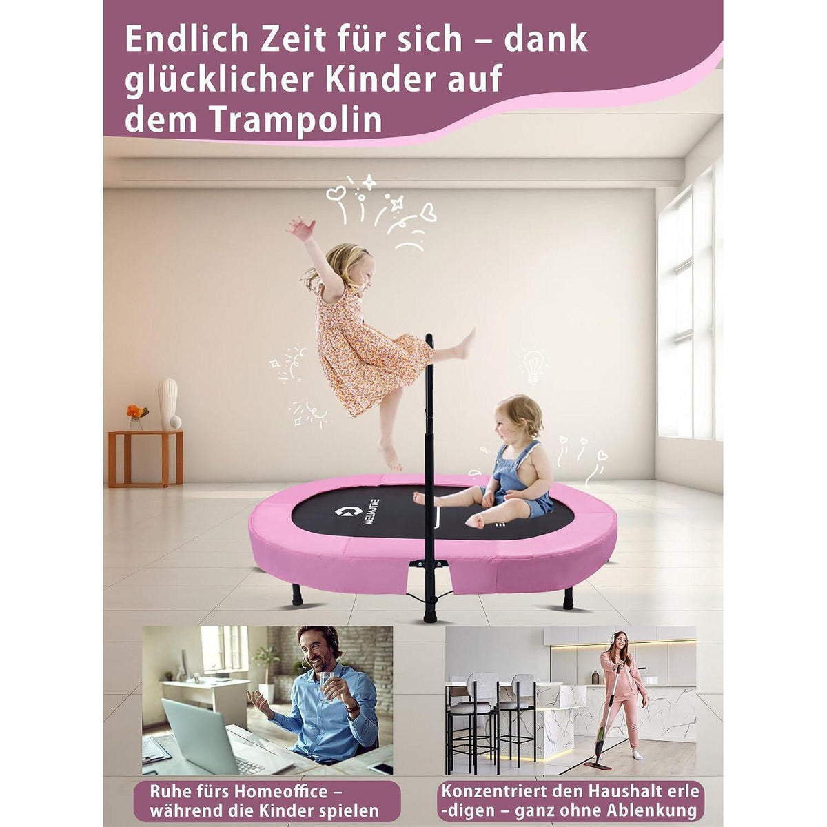 Orales Indoor Trampolin 2 Personen – Geräuscharm & Belastbar